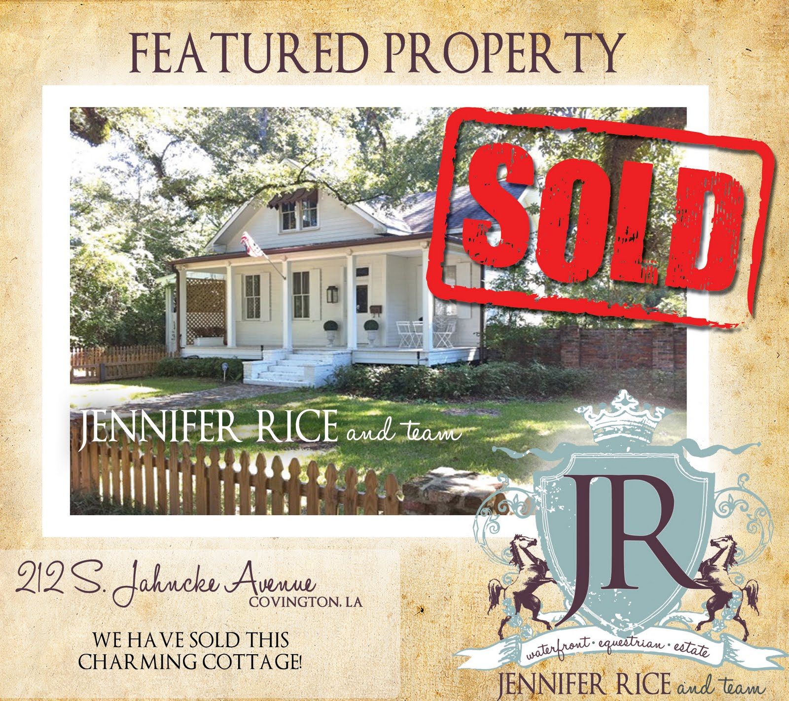 Jennifer Rice and Team Real Estate SOLD Properties!