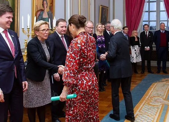Crown Princess Victoria wore Dagmar Dora dress. House of Dagmar is a Swedish fashion brand. Advisory Council on Foreign Affairs
