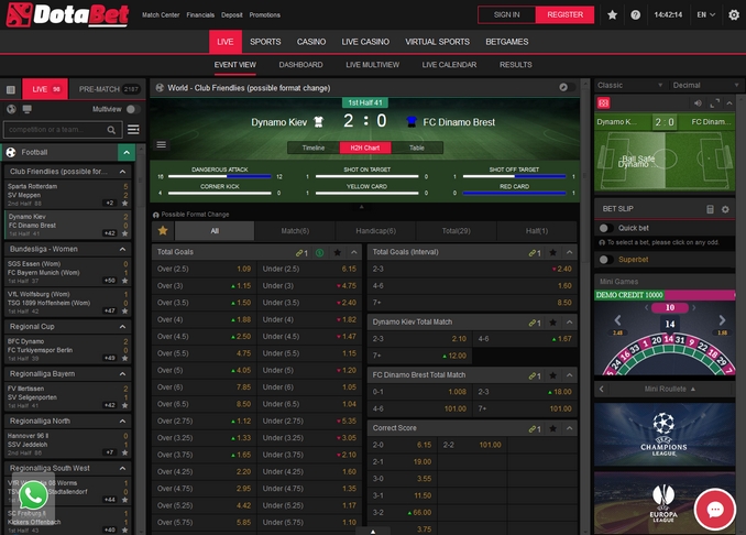 Dotabet Live Betting Dotabet Live Betting Screen
