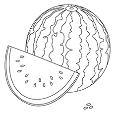 Watermelon coloring page 1