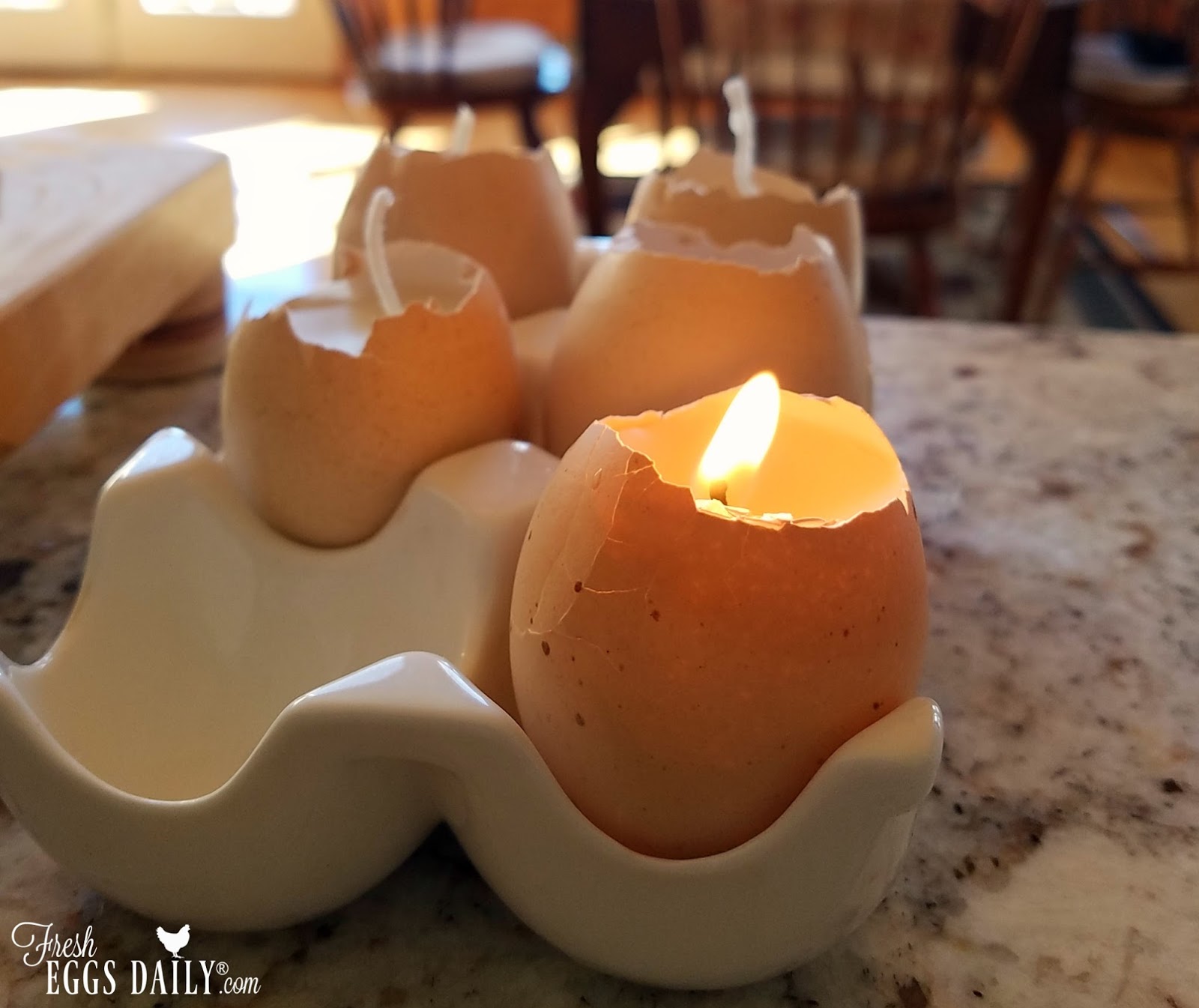 DIY Beeswax Candles in Eggshell Holders Fresh Eggs Daily®