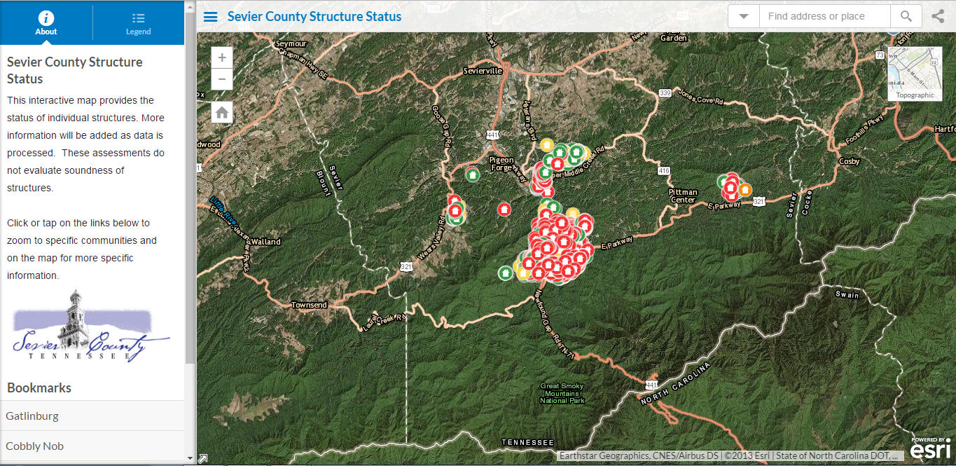 Digital Mapping Gatlinburg Interactive Fire Map