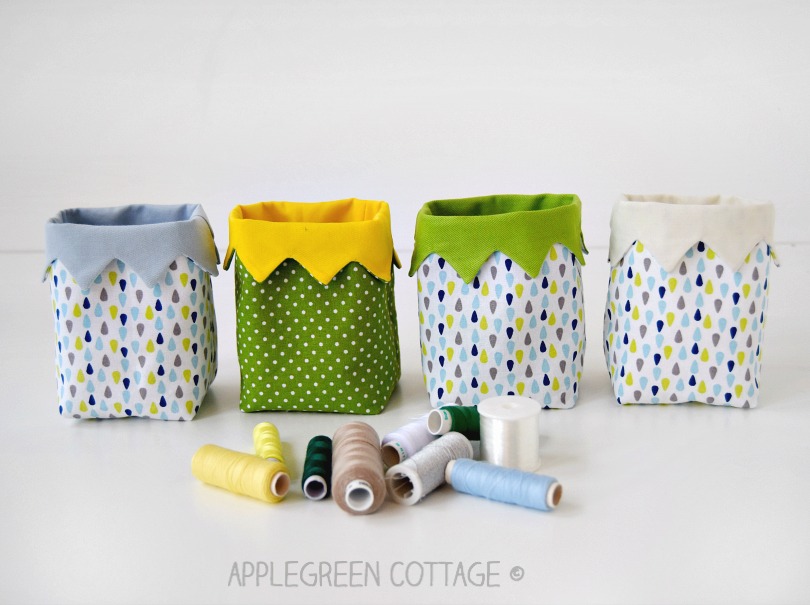 KAIA Mini Fabric Bin Pattern AppleGreen Cottage