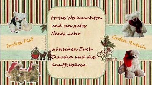 Claudia's Knuffelbaeren - Showcase: Frohe Weihnachten und schöne