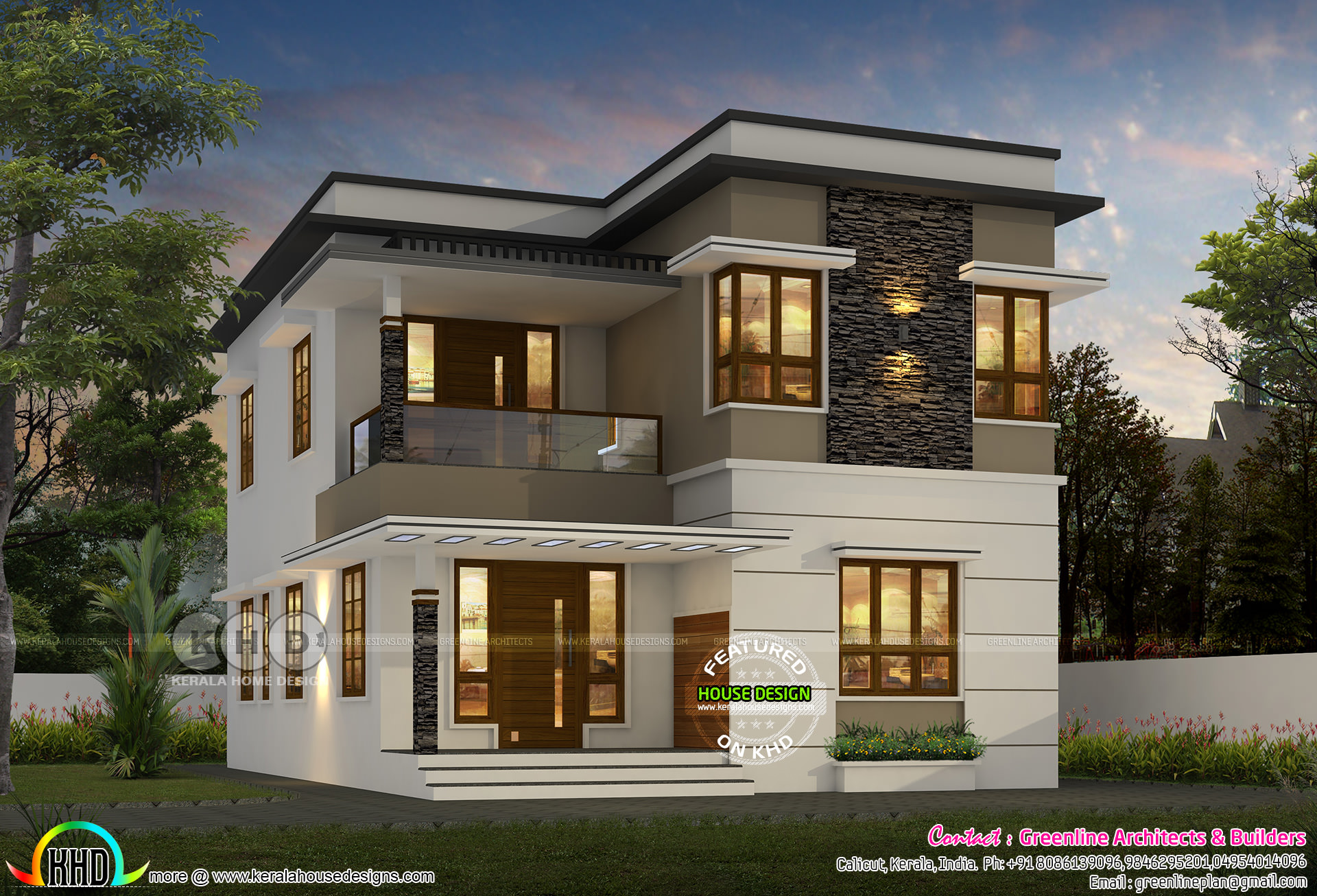Verspreiding tack Herdenkings 1600 sq-ft 4 bedroom modern flat roof house - Kerala home design and floor  plans - 9K+ house designs