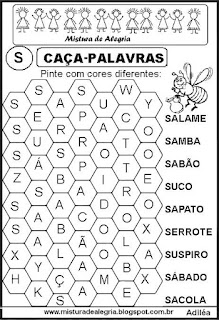 Atividades de alfabetização,caça-palavras