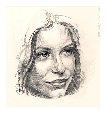 drawing a woman face (female portrait)