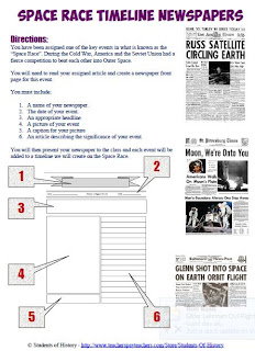 Students of History: Space Race Newspaper and Timeline Lesson Plan