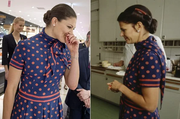 The dress worn by Crown Princess Victoria is an old dress of her mother Queen Silvia.Crown Princess attended a seminar in Tokyo, Japan