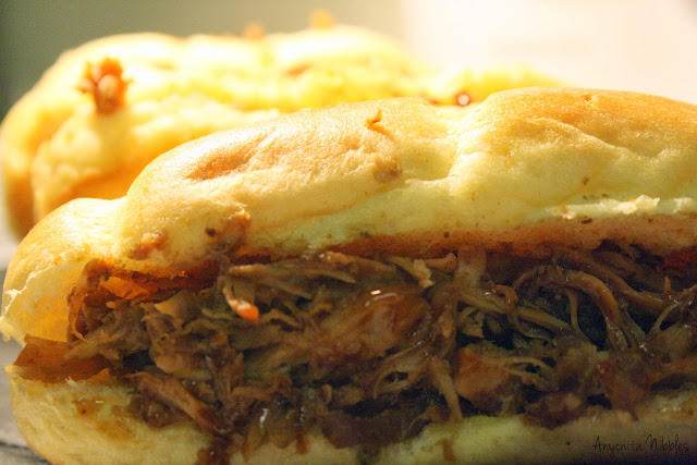 Slowcooker Pulled Chicken in Brioche