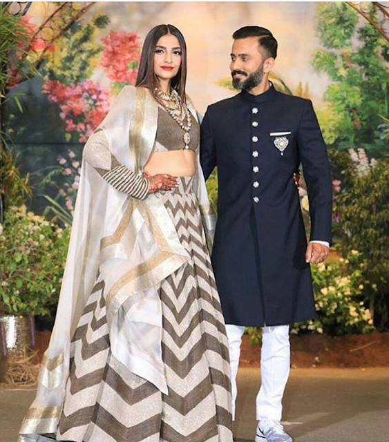 Sonam Kapoor In Anamika Khanna At Her Wedding Reception