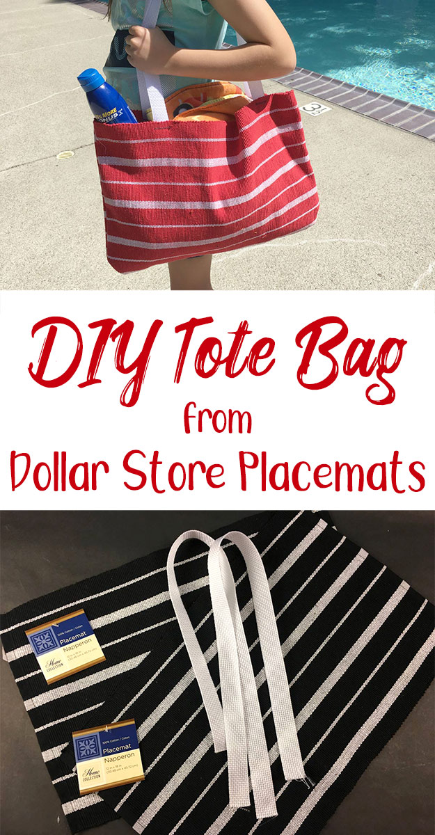 How to sew a tote bag from two dollar store placemats. A video tutorial