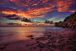 sunset beach curacao island caribbean hdr beaches hotel paradise ocean background sunsets most sky coast islands playa royalstockphoto tropical bright