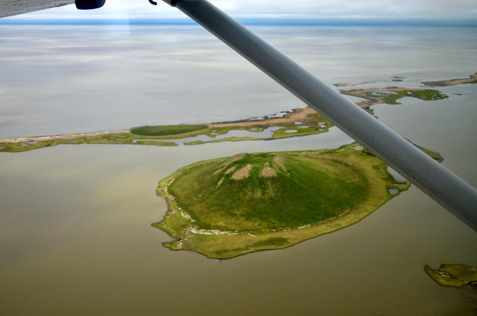 A large pingo from the air.