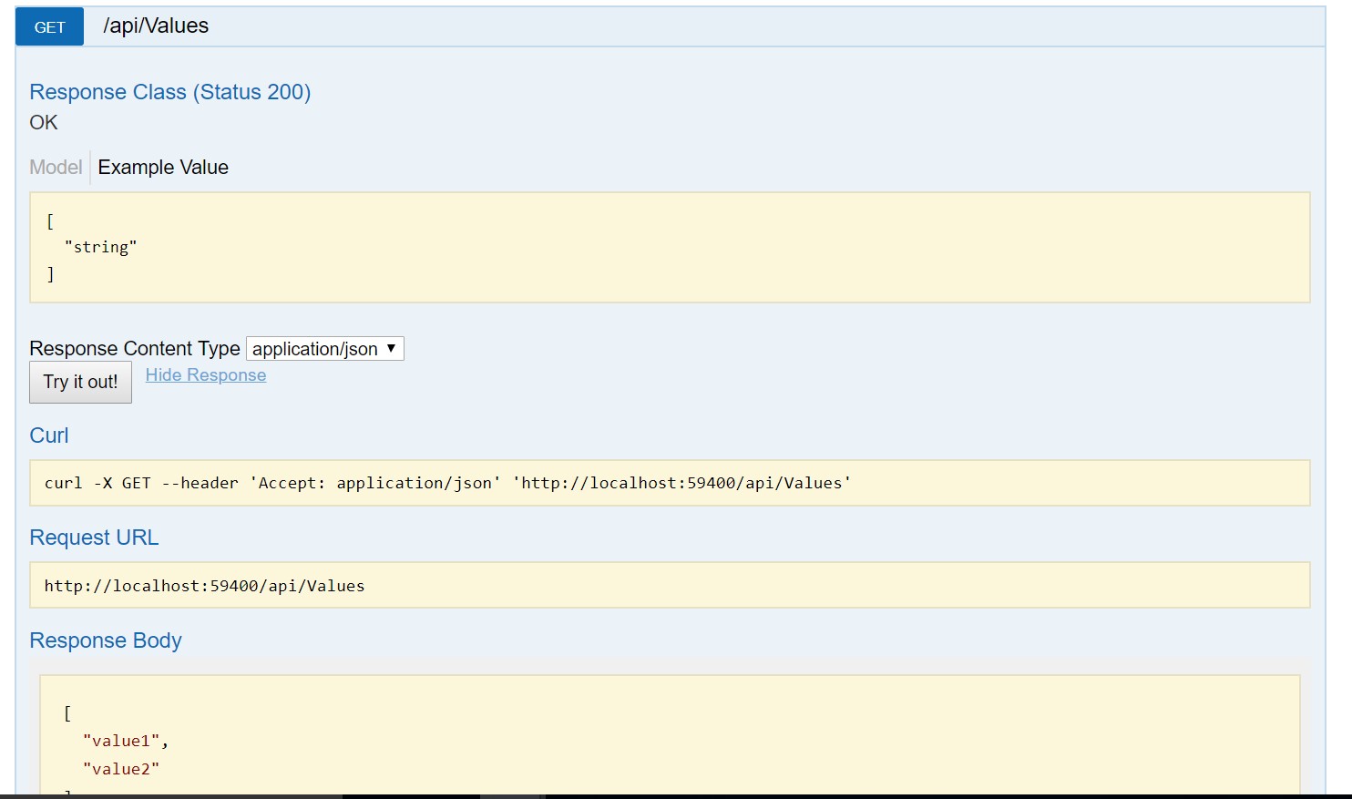 Unit testing web api using swagger