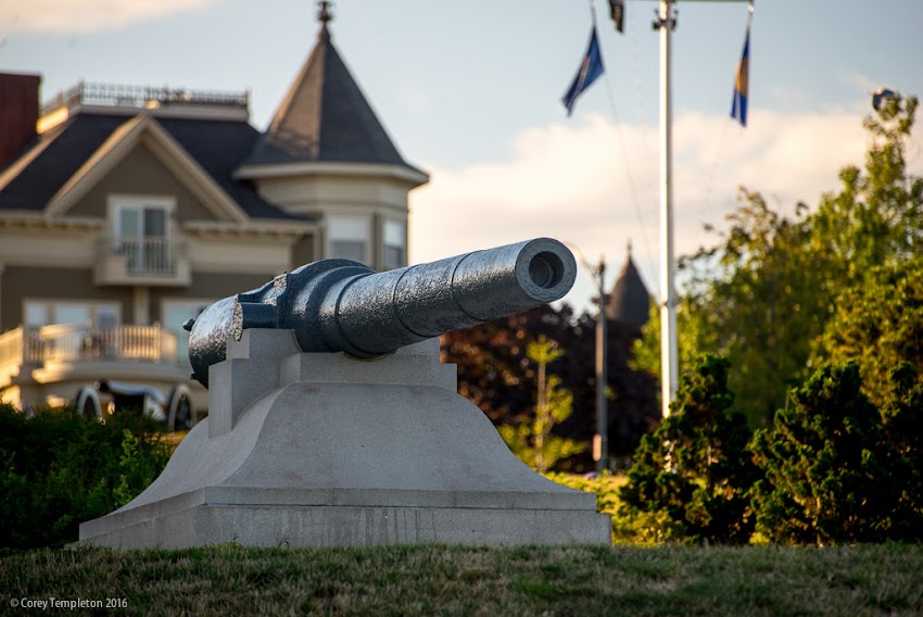 One of the historically-important cannons at Fort Allen Park, on Munjoy Hill.