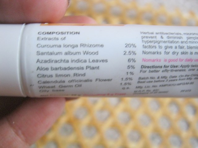 no marks cream ingredients