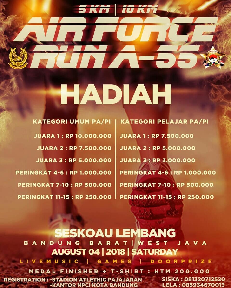 🔍 Hadiah Air Force Run A-55 • 2018 Air Force Run A-55 Prize 2018
