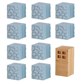 Minecraft Cobblestone & Wooden Door Mine-Keshi Block Set Figure