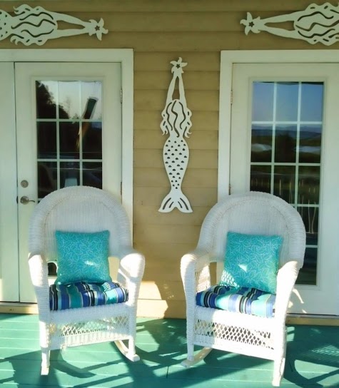 mermaid wall decor porch
