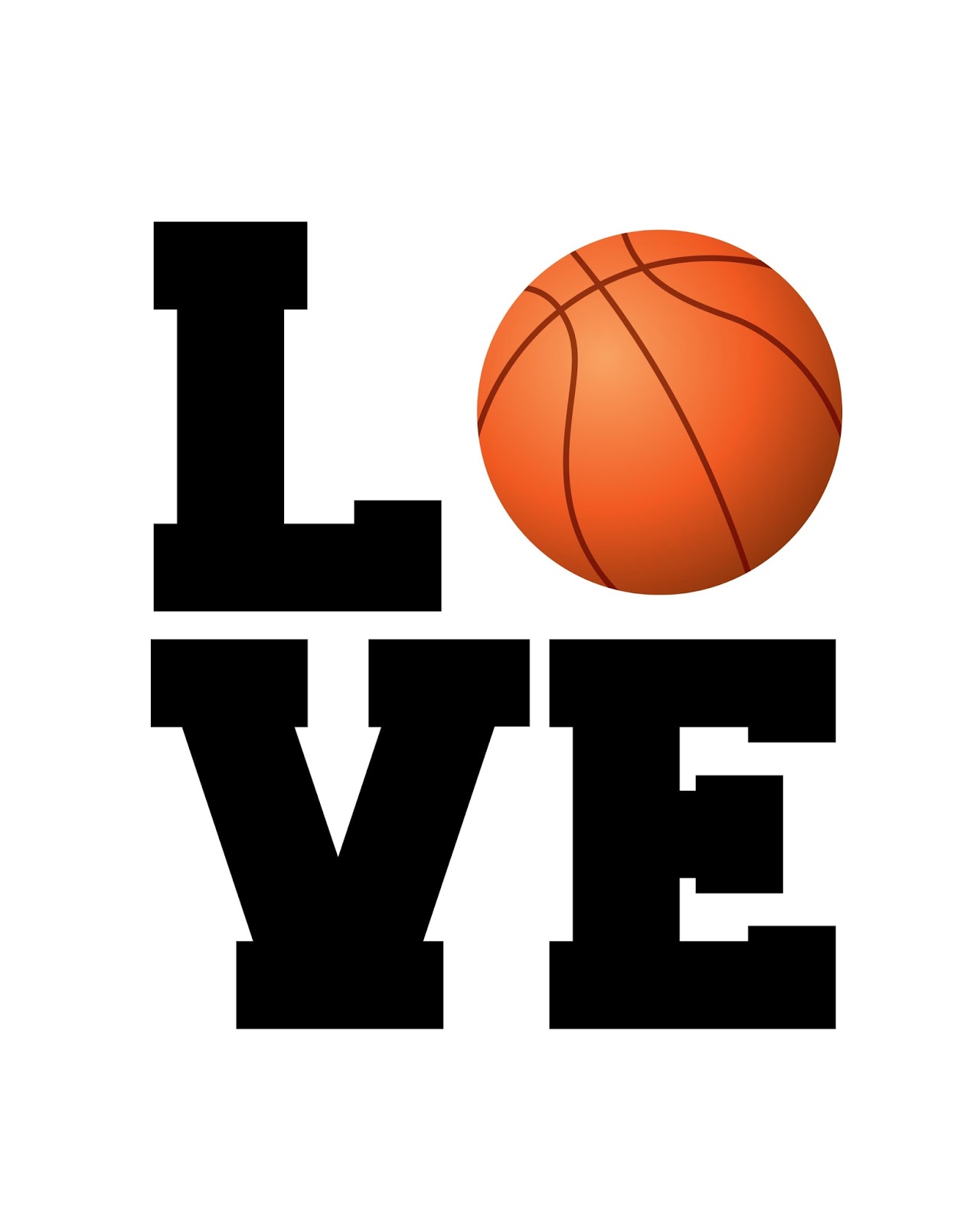 CJO Photo Printable Sports Art 8x10 Love Basketball