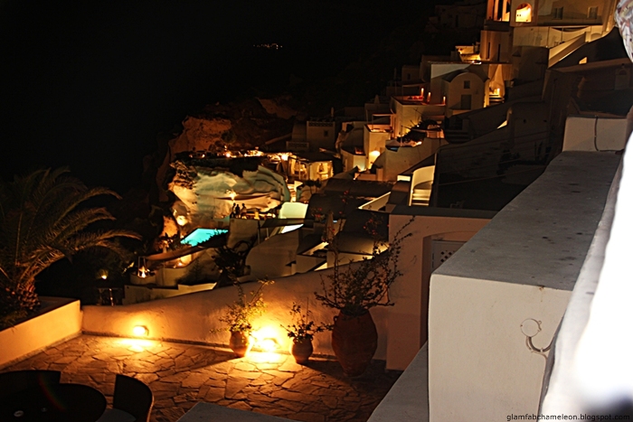 Oia lights in the night