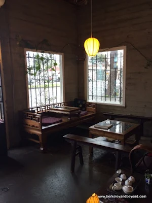 interior seating at Far Leaves Tea in Berkeley, California