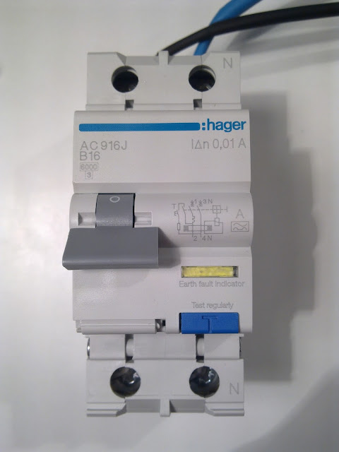 Подключение дифавтомата Hager AC916J