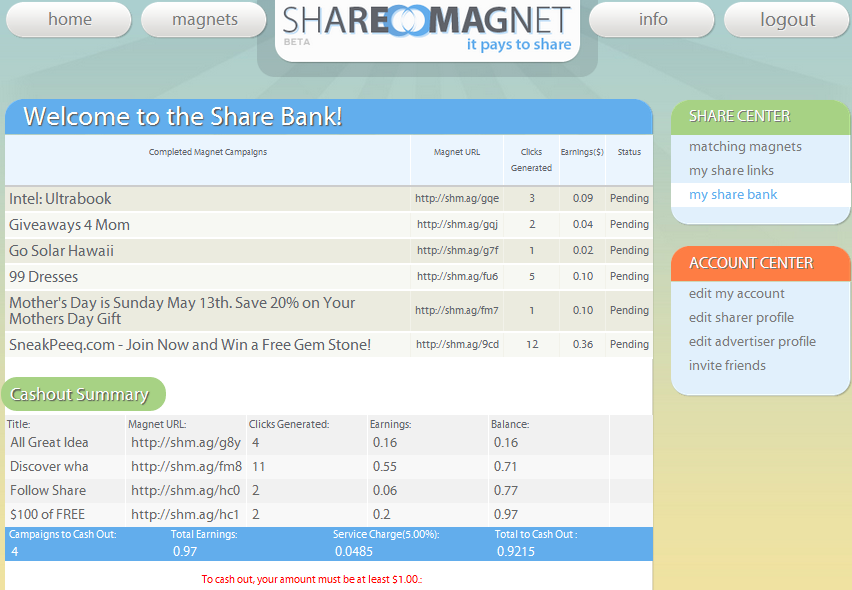 SHARE MAGNET (EMAIL ADDRESS NEEDED TO SEND YOU A REFERRAL LINK)