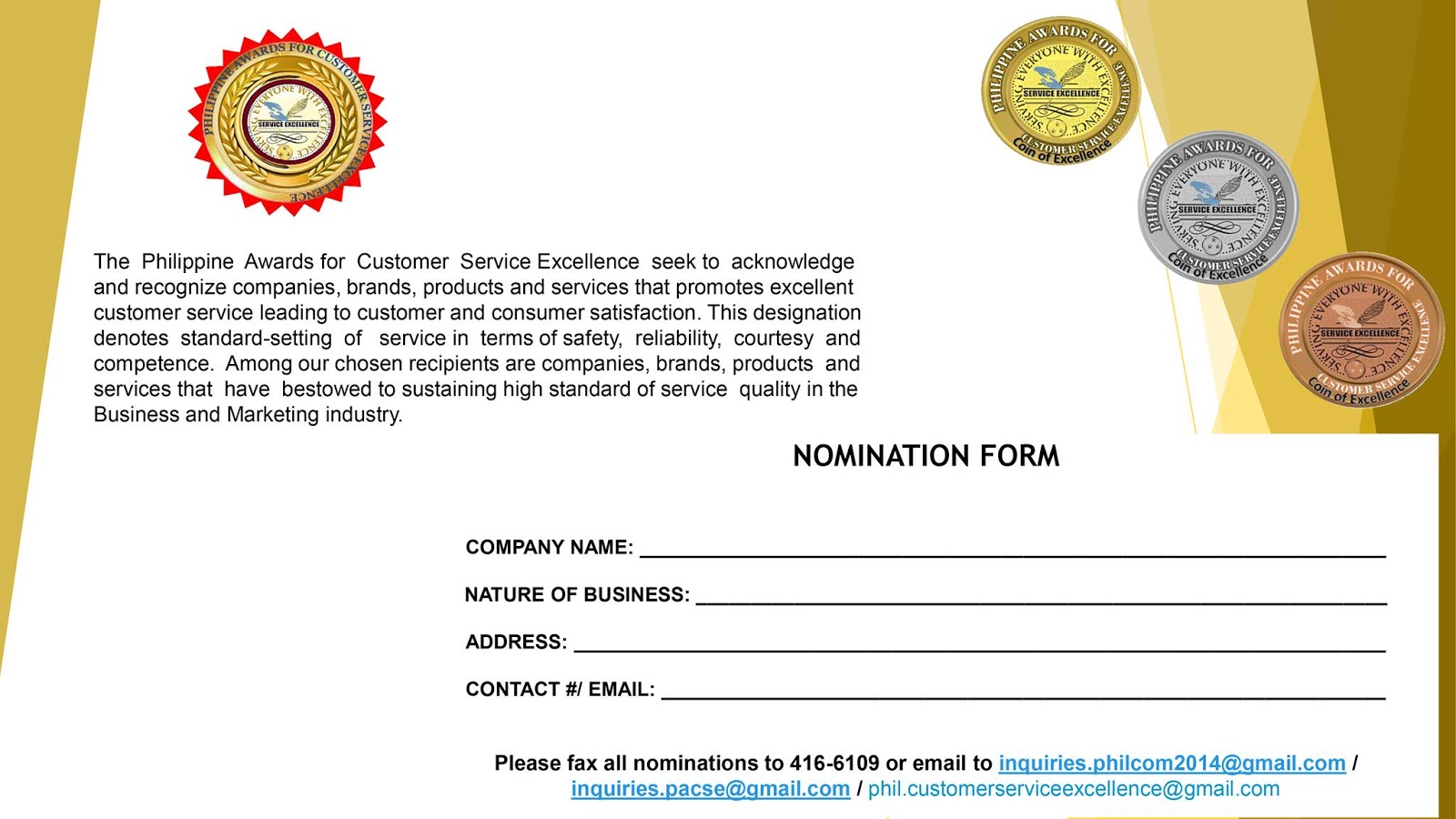 Philippine Awards for Customer Service Excellence and Outstanding