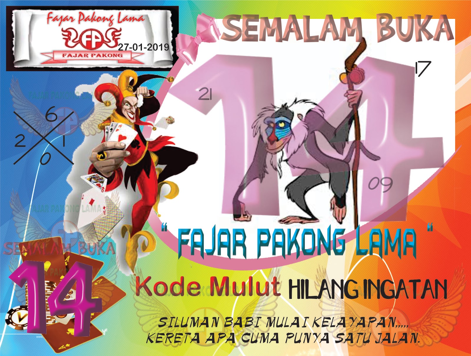 Kode Fajar Pakong Lama Hari Ini 2019