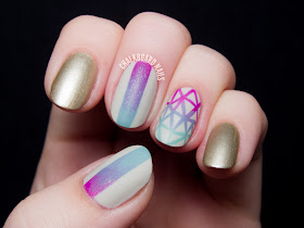 Geometric Gradient Nail Art by @chalkboardnails