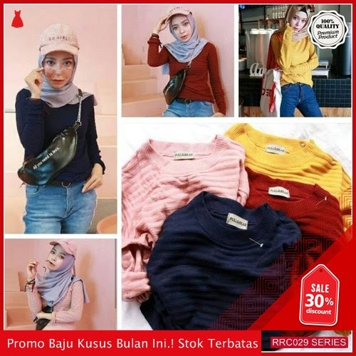 RRC029B55 Baju Pullbeer Rajut Cewe Jalur Buble Pullbeer BMGShop