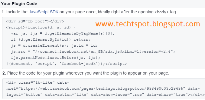 add facebook follow button on blogger posts