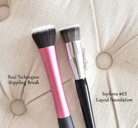 Sephora #63 Liquid Foundation Dupe Real Techniques Stippling Brush Review