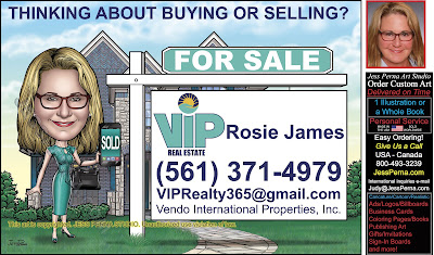 VIP Real Estate Caricature Advertising Illustration