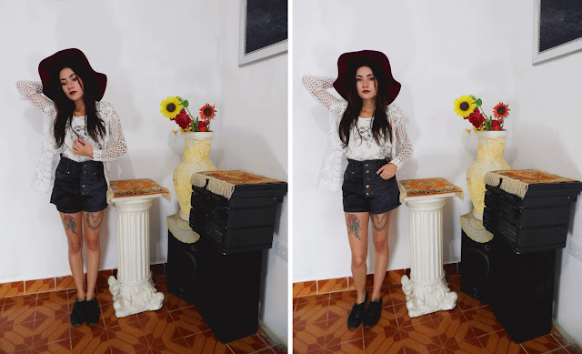 Look: t-shirt de gatinhos e chapéu bordô Look: t-shirt de gatinhos e chapéu bordô