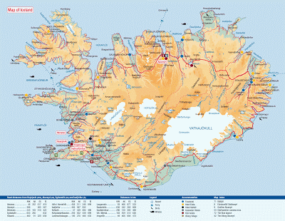 Mapa de Islandia extraído de Google