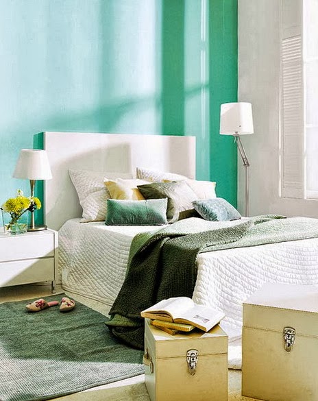 Habitaciones en turquesa y blanco - Ideas para decorar dormitorios