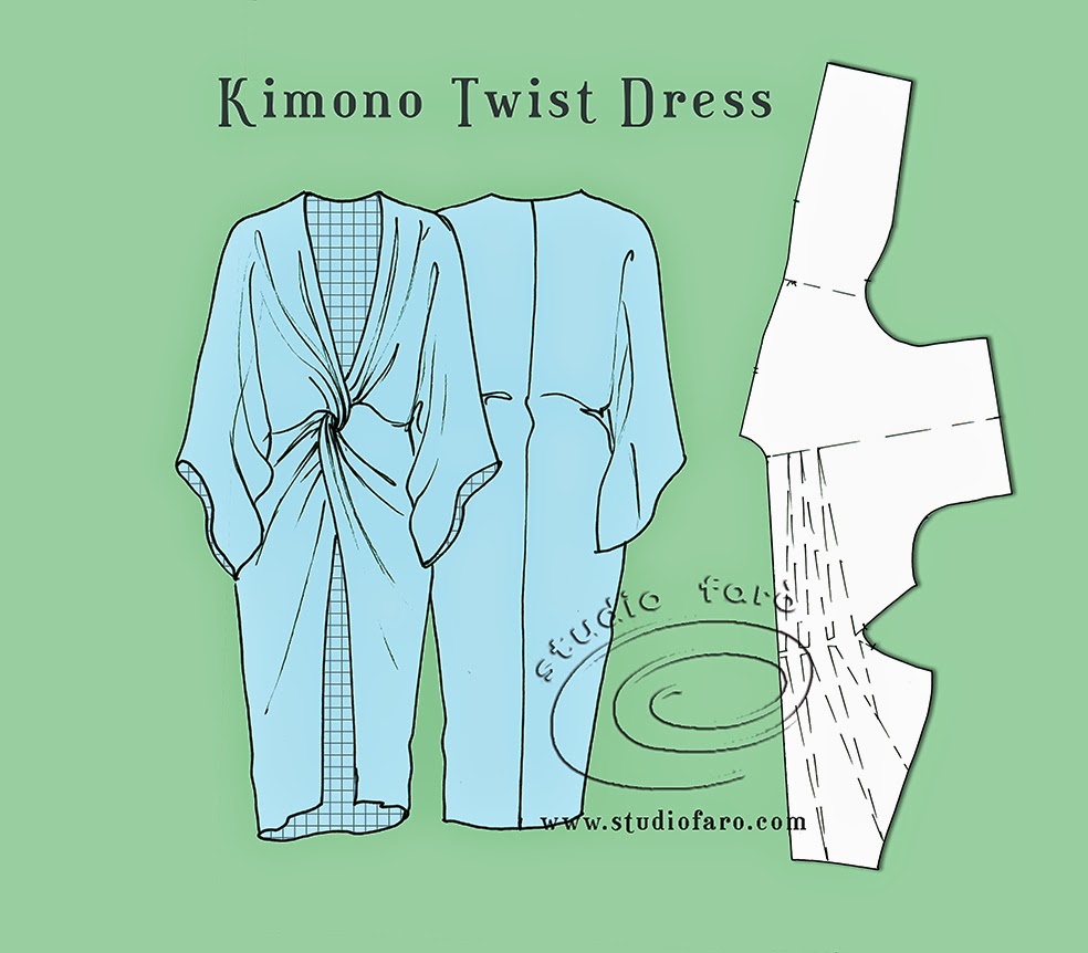 well-suited: Pattern Puzzle - Kimono Twist Dress