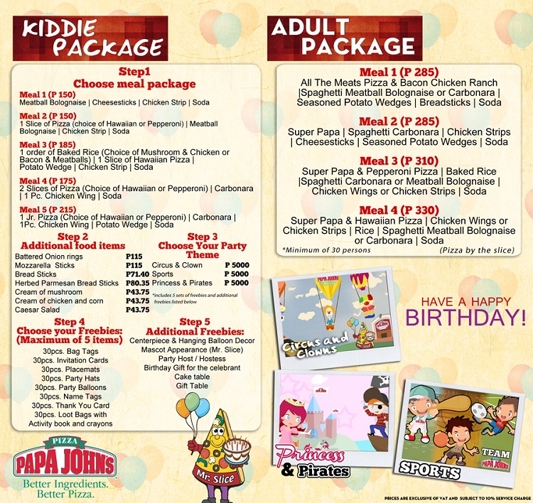 Papa John’s New Kiddie Party Packages The Daily Posh A lifestyle