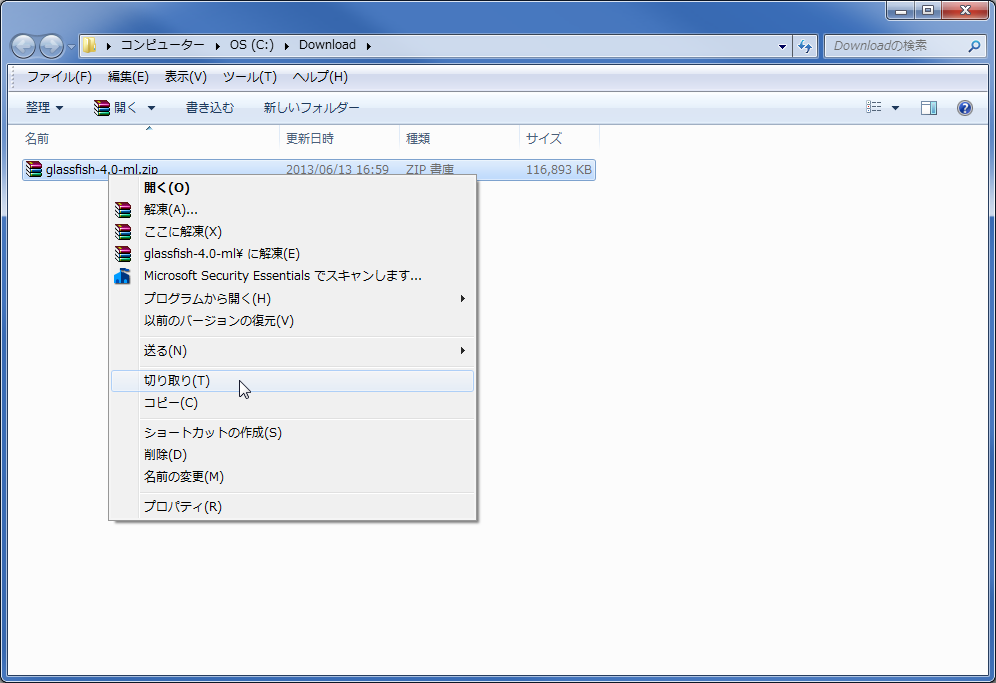 しがないプログラマーの備忘録 GlassFish Server Open Source Edition 4.0(Zip版)のインストール(解凍)方法
