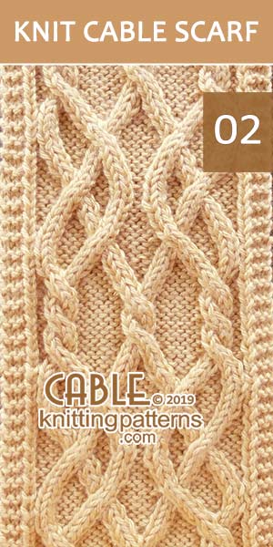 Twin Celtic Cable Scarf Pattern 02. Skill level: Intermediate knitter and up.