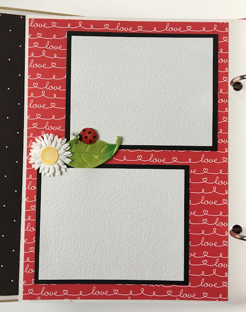 Ladybug Scrapbook Album Page with a daisy