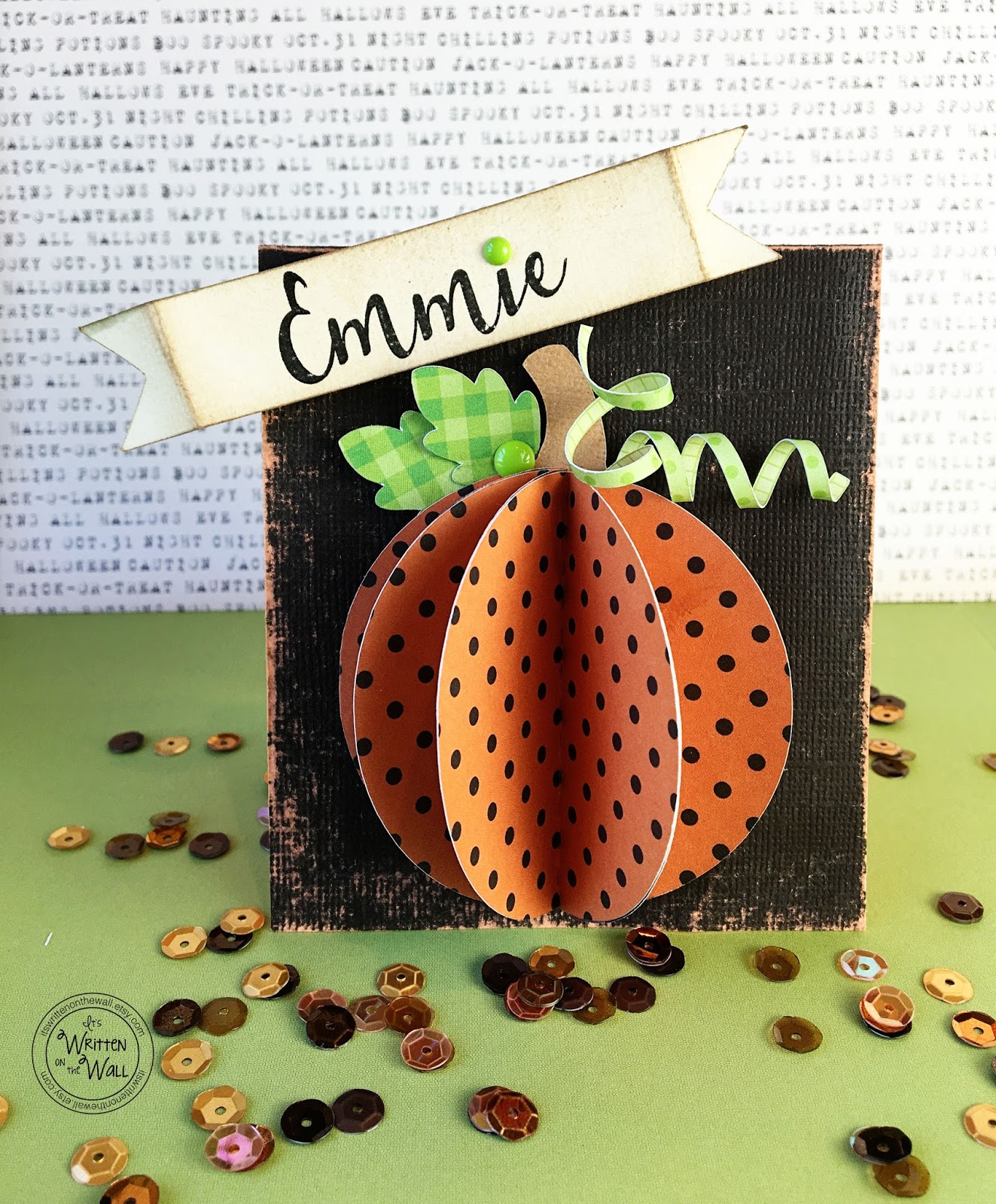 It's Written on the Wall The Cutest Halloween or Thanksgiving Pumpkin