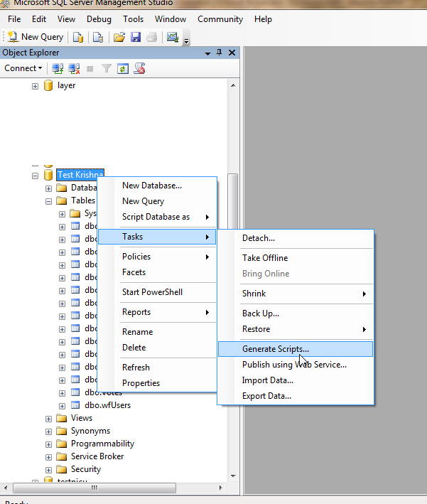 Aspdotnet-Sharepoint: how to create structure of database in sqlserver