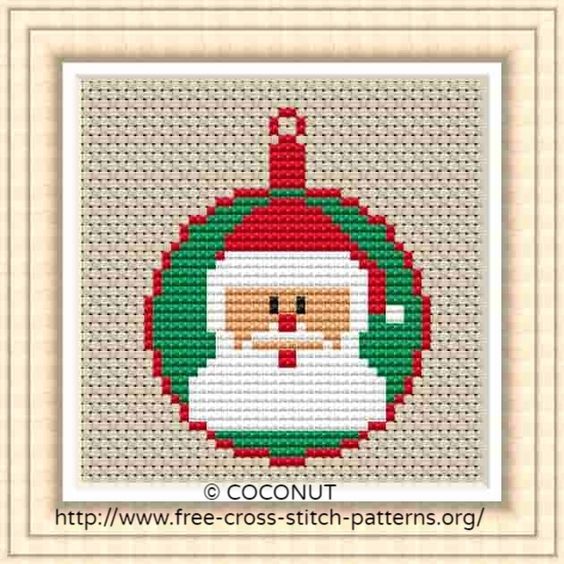Mini Christmas Ornament (8), Free and easy printable cross stitch