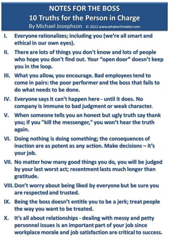 10 Truths for the Person in Charge