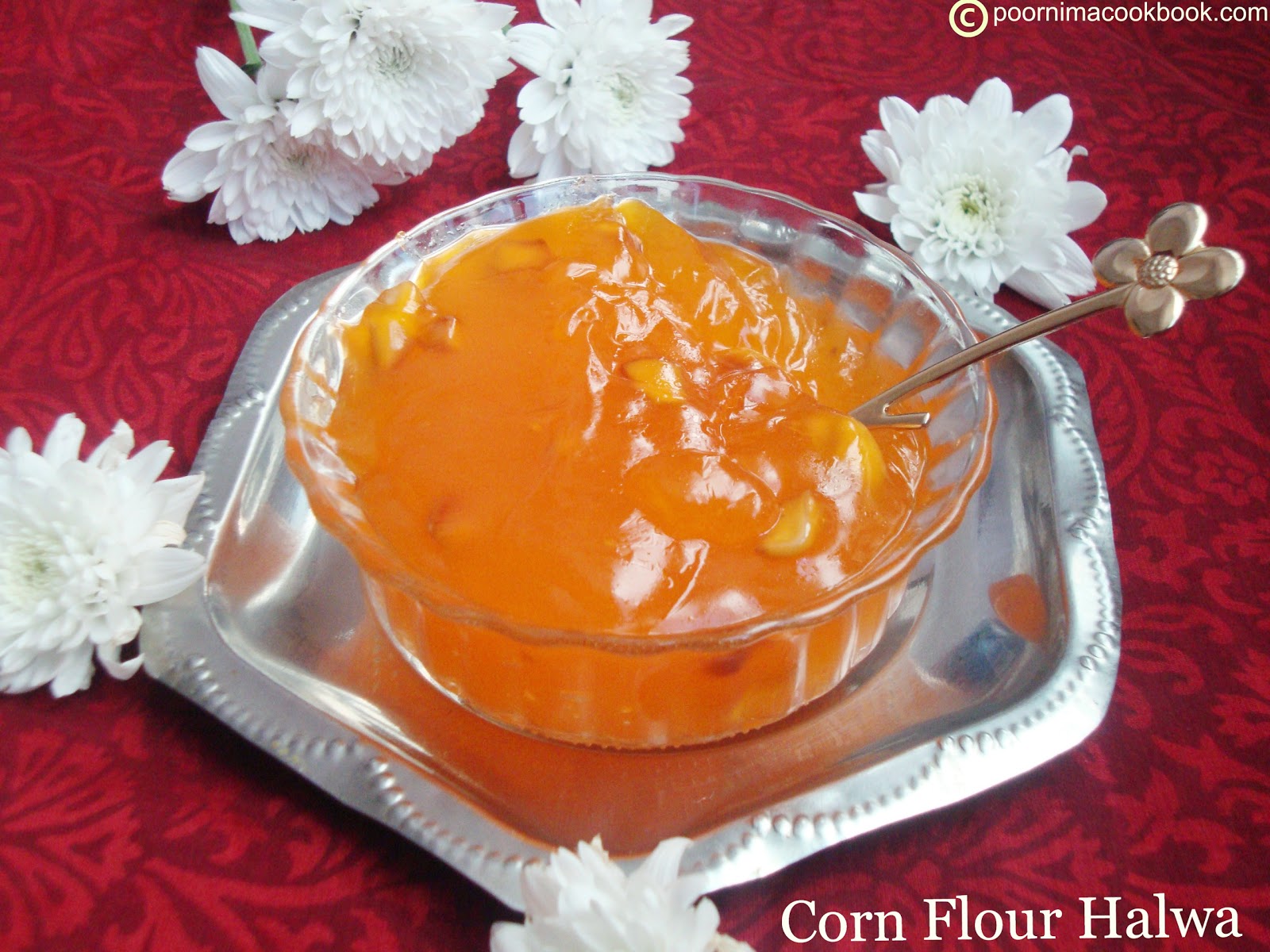 Poornima's Cook Book Corn flour Halwa / Karachi Halwa Stove Top Method