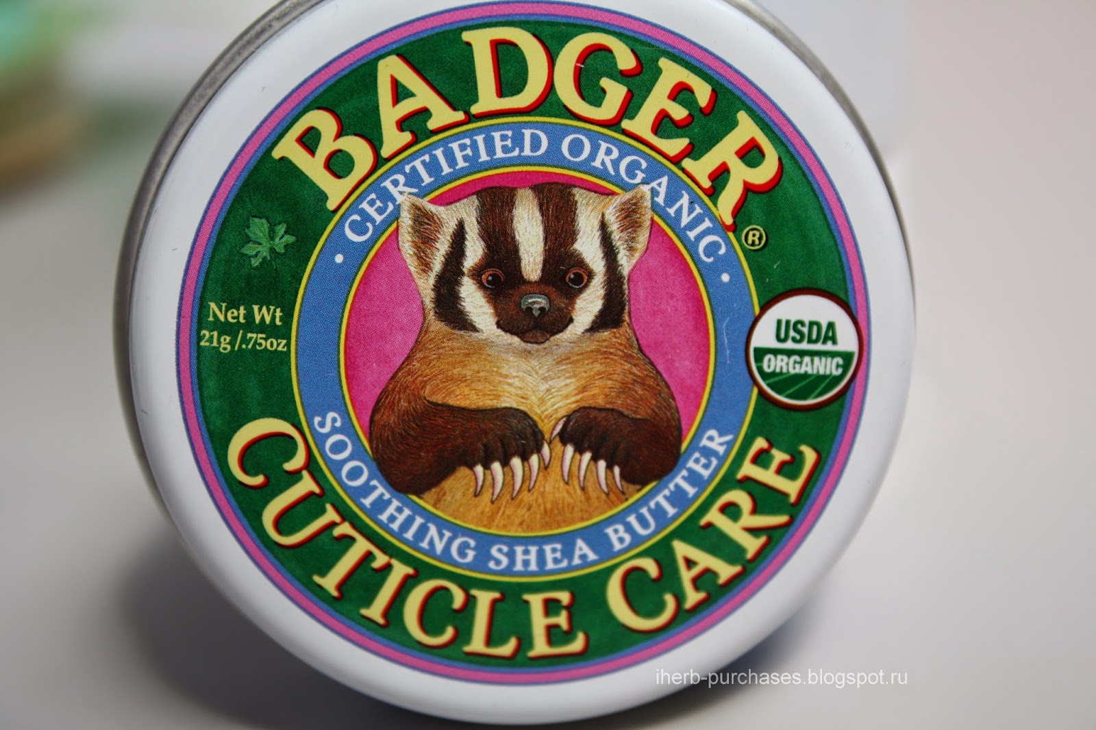 Badger Company, Organic Cuticle Care, Soothing Shea Butter, .75 oz (21 g)